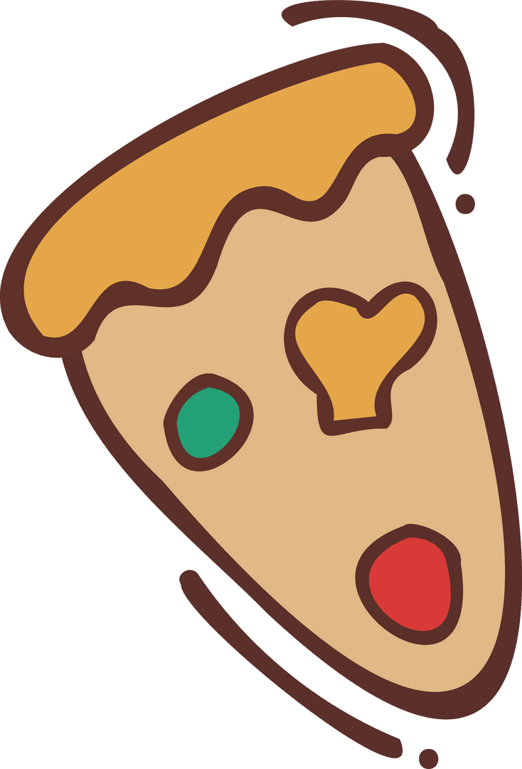 Playful Pizza Slice with Heart-Shaped Cheese Transparent Background