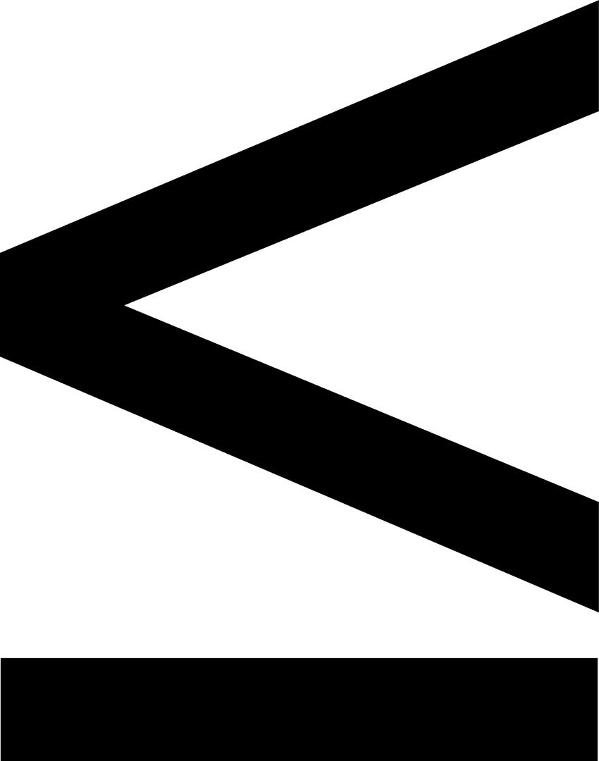 Transparent Less Than or Equal To Symbol