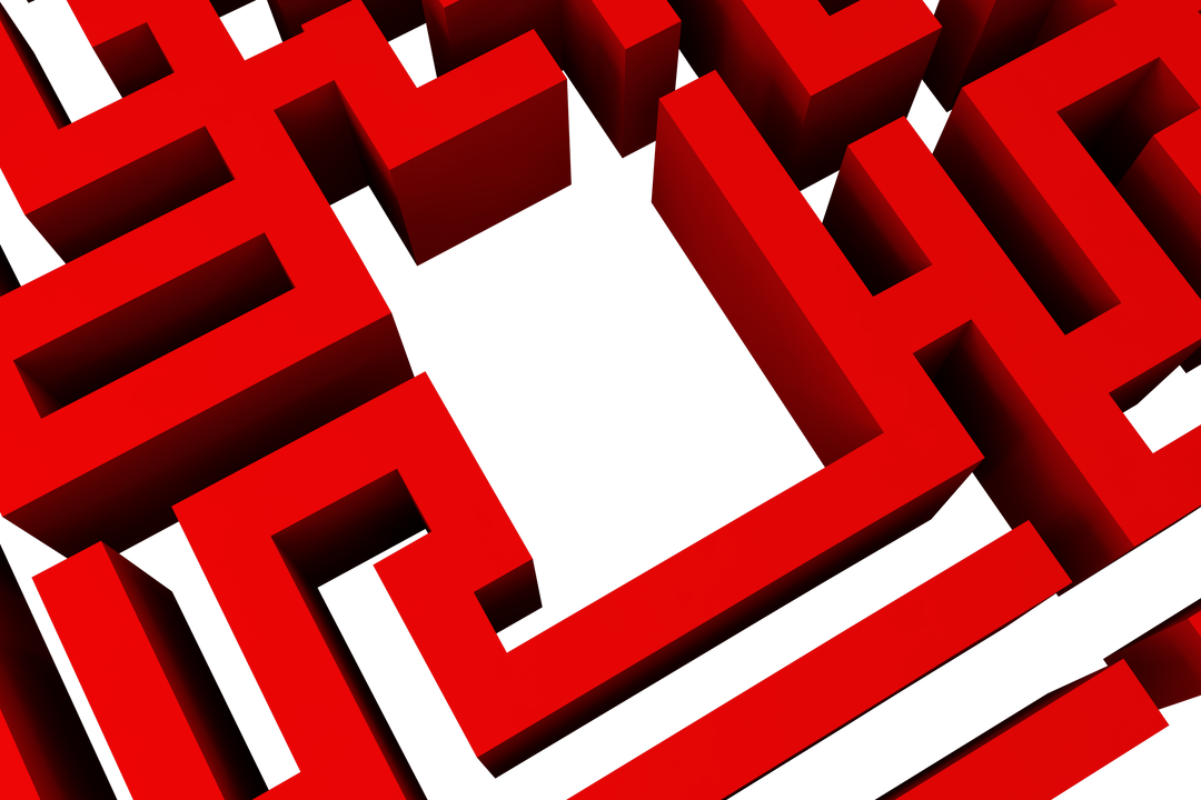 Red Maze Puzzle on Transparent Background, Direction and Goal Concept - Download Free Stock Images Pikwizard.com