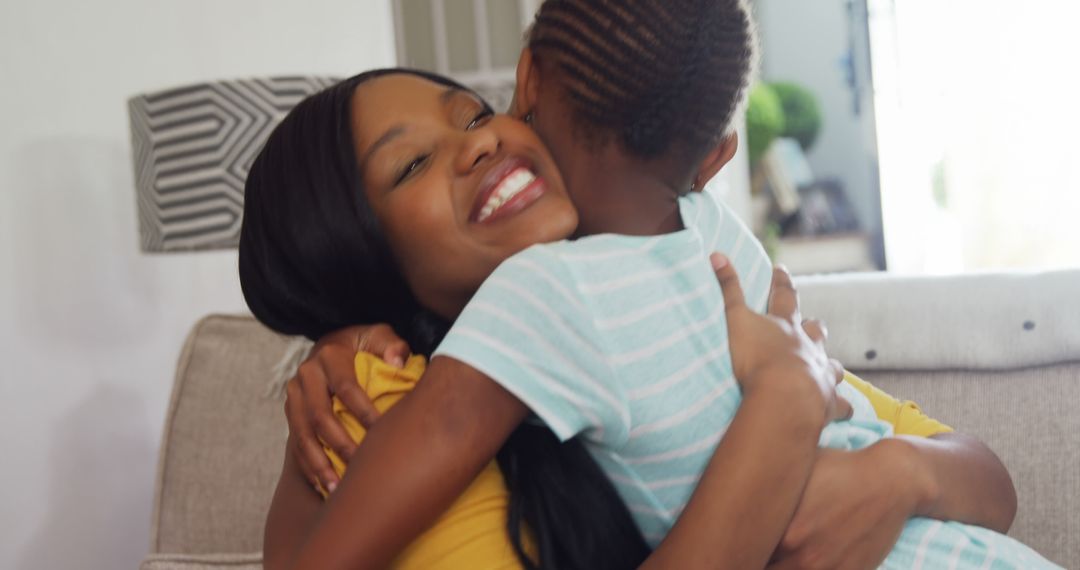 Joyful Mother and Child Embracing with Love
