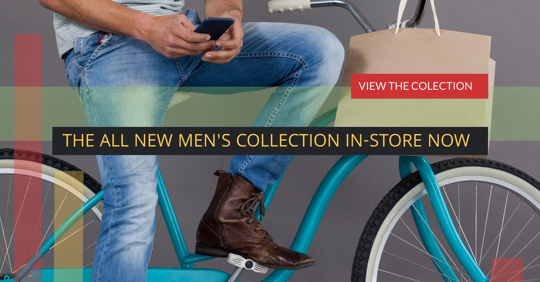 Urban Style Man with Bicycle Showcasing Casual Fashion