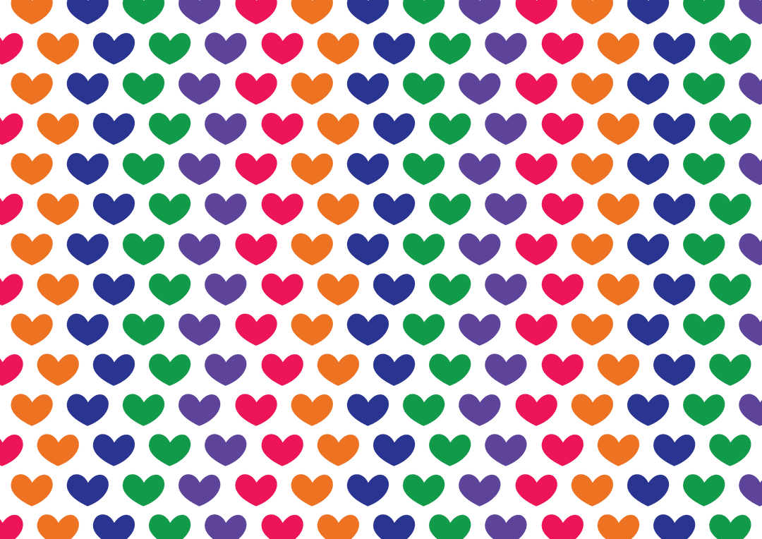 Transparent Heart Pattern Colorful Valentines Background