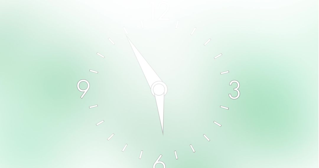 Minimalistic Clock Design on Soft Green Background