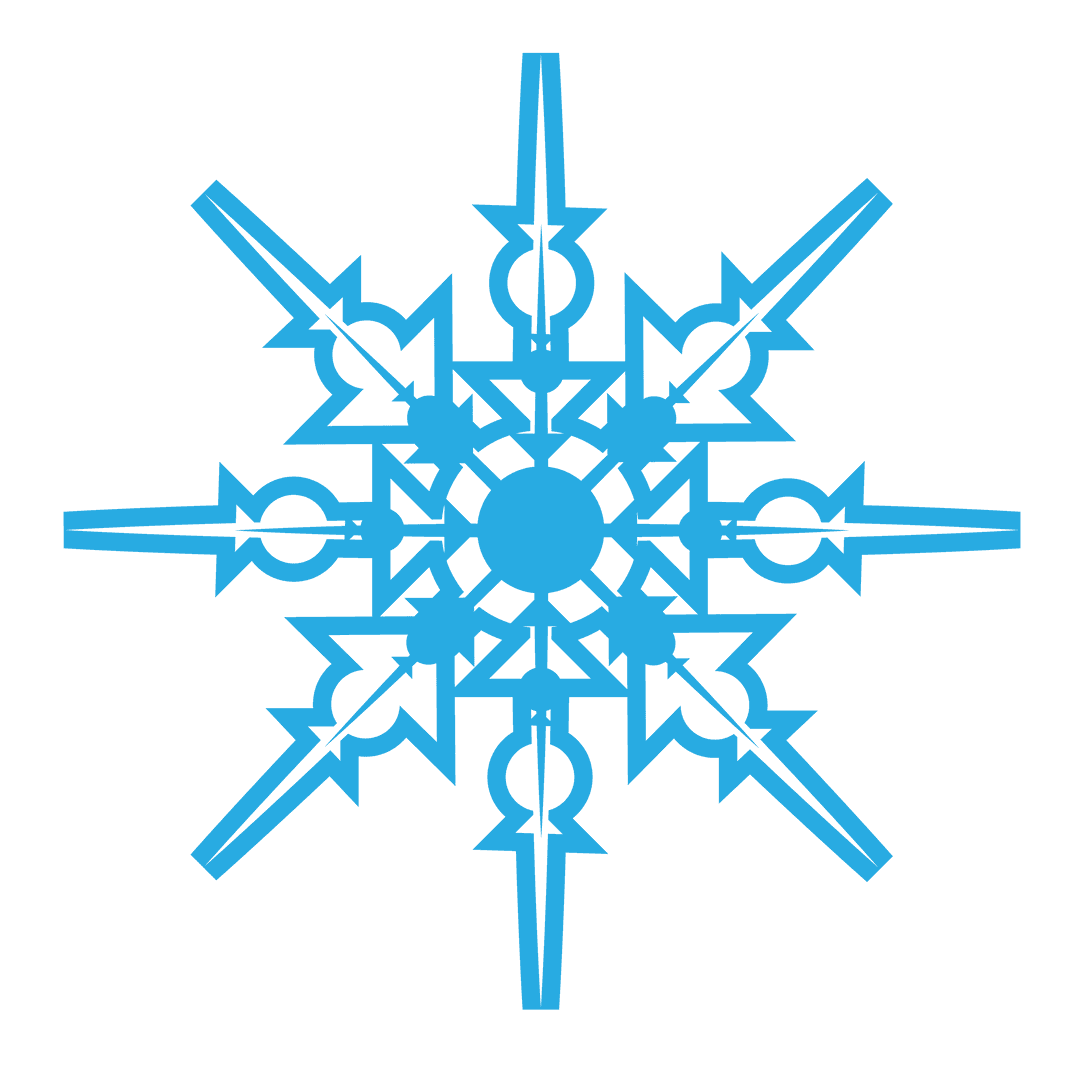 Delicate Transparent Digital Blue Snowflake Design