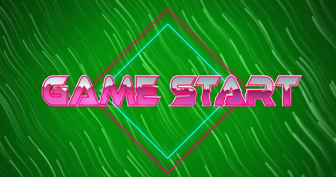 Retro Game Start Digital Screen Concept