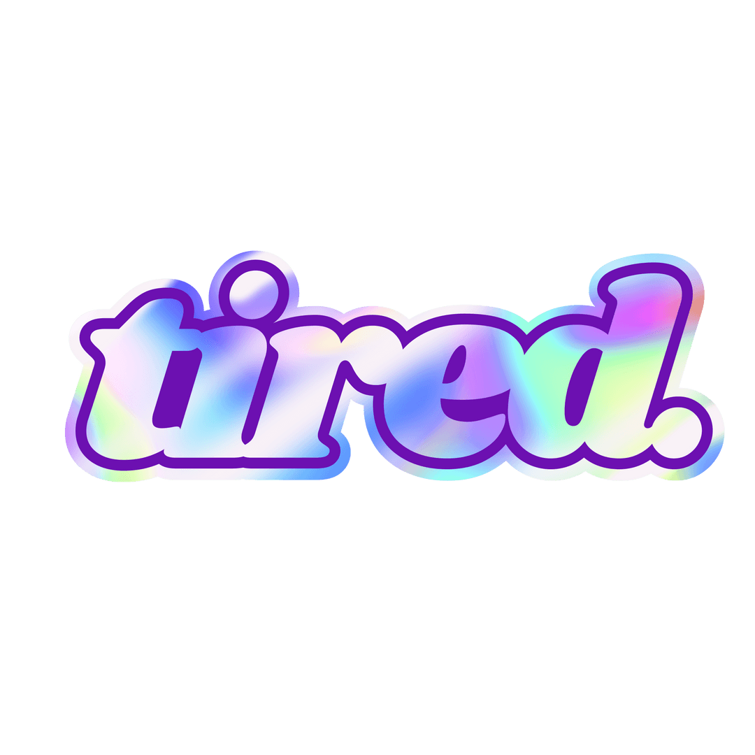 Holographic Pastel Tired Sticker with Transparent Design