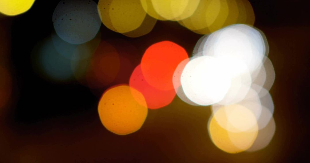 Colorful Background with Blurred Night Lights and Bokeh Effect