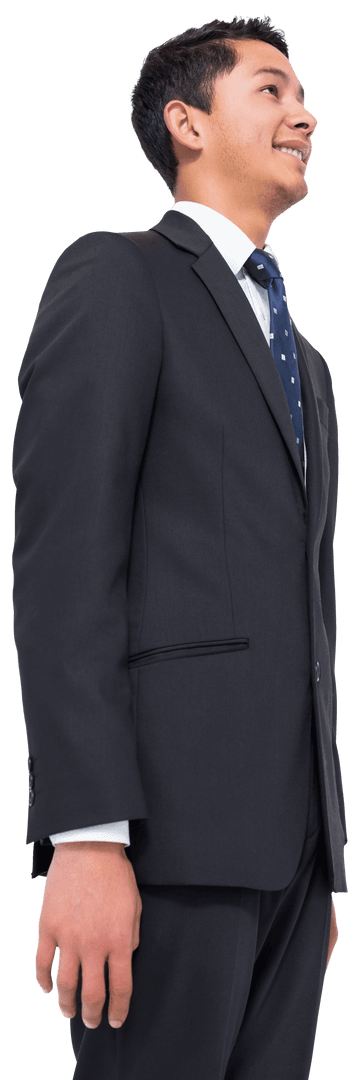 Transparent Happy Professional Businessman in Suit Smiling Forward