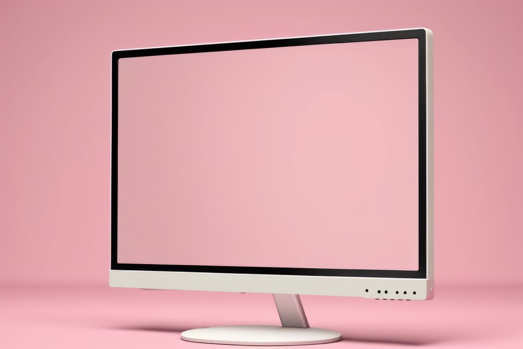 Modern Computer Monitor Against Pink Background - Free Images, Stock Photos and Pictures on Pikwizard.com