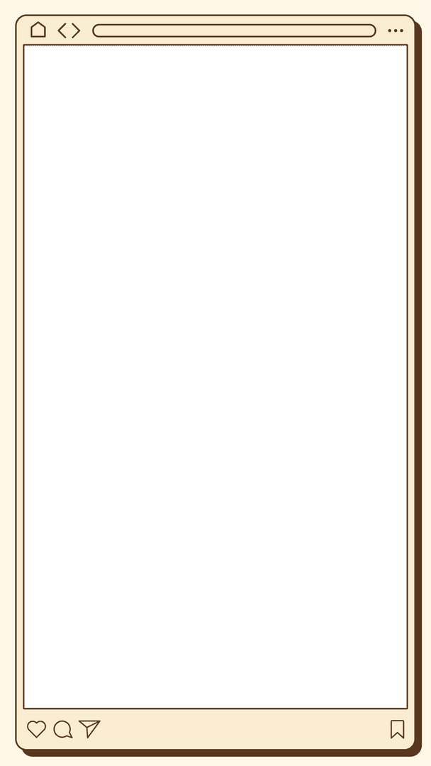 Transparent Minimal Flat Design Social Media UI Frame with Icons