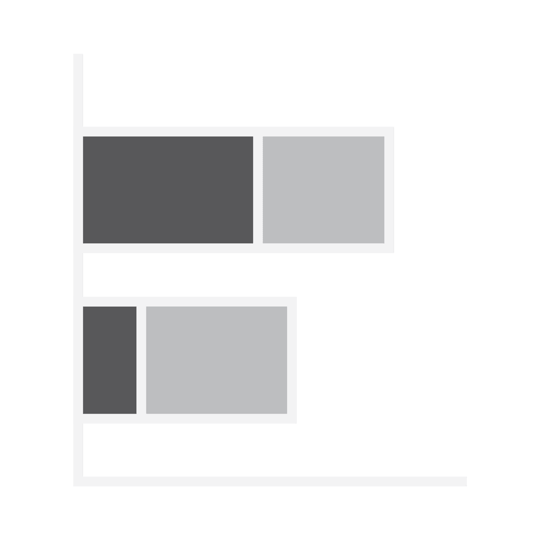 Transparent Horizontal Stacked Bar Chart Concept Illustration