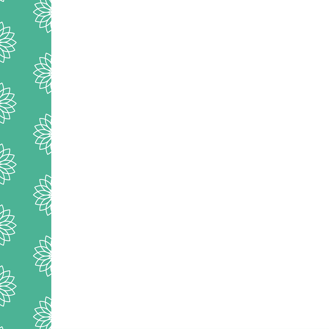 Elegant Green Floral Pattern with Copy Space on Transparent Background