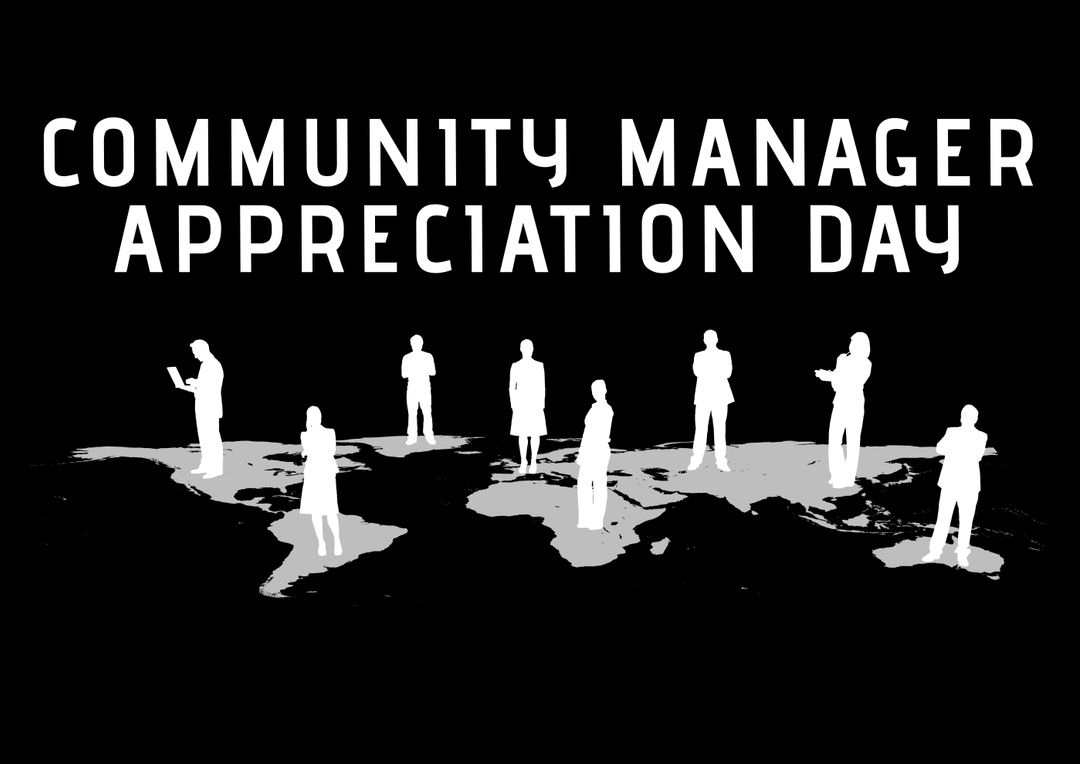 Community Manager Appreciation Day Tribute with Global Silhouettes - Free Images, Stock Photos and Pictures on Pikwizard.com