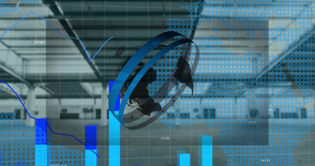 Digital Analytics with Futuristic Globe Highlighting Global Business