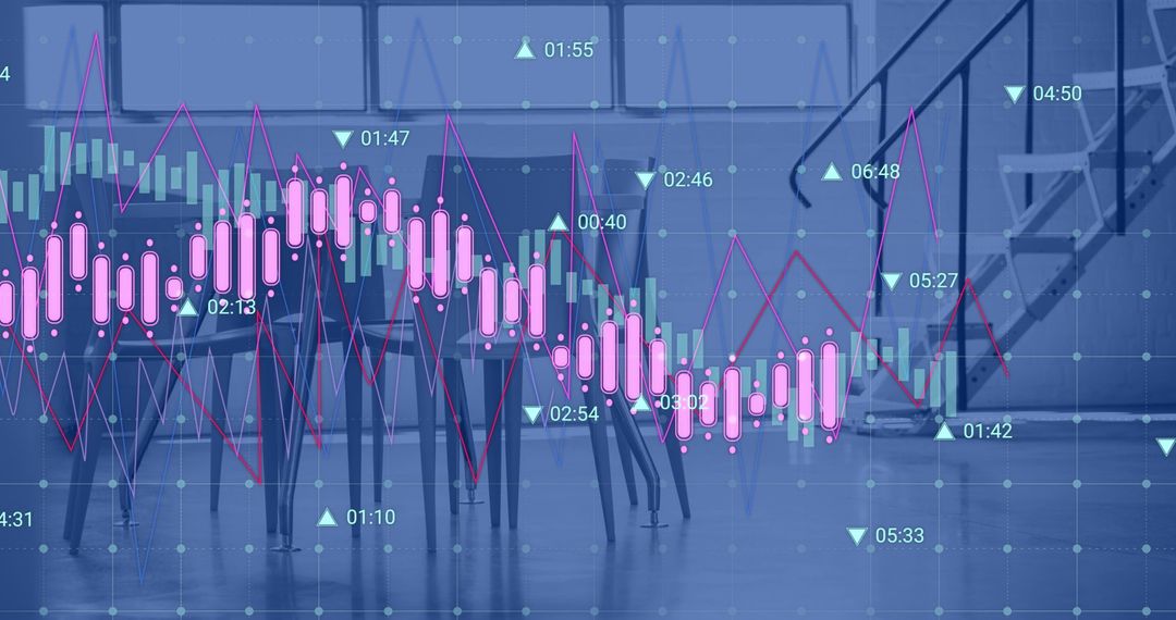 Financial Data Visualization in Modern Office Space