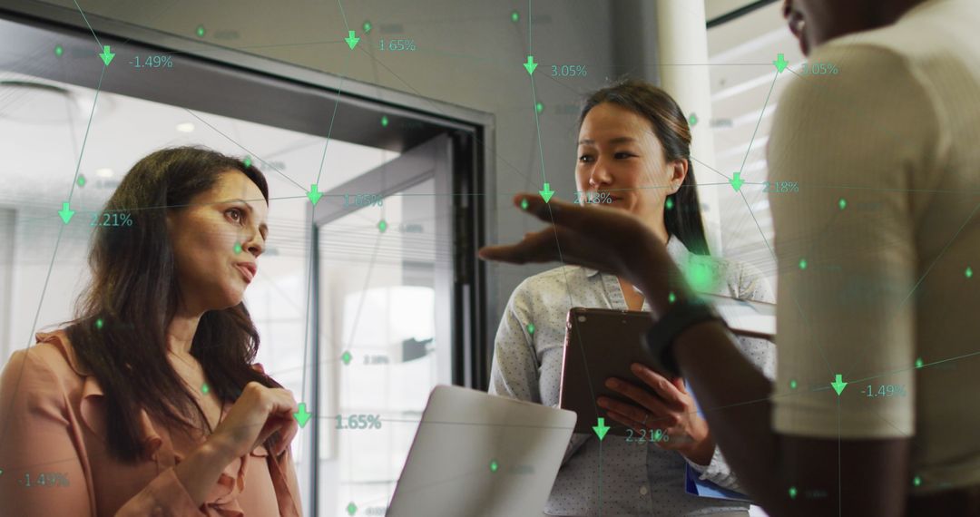 Diverse Team Collaborating on Global Business Data