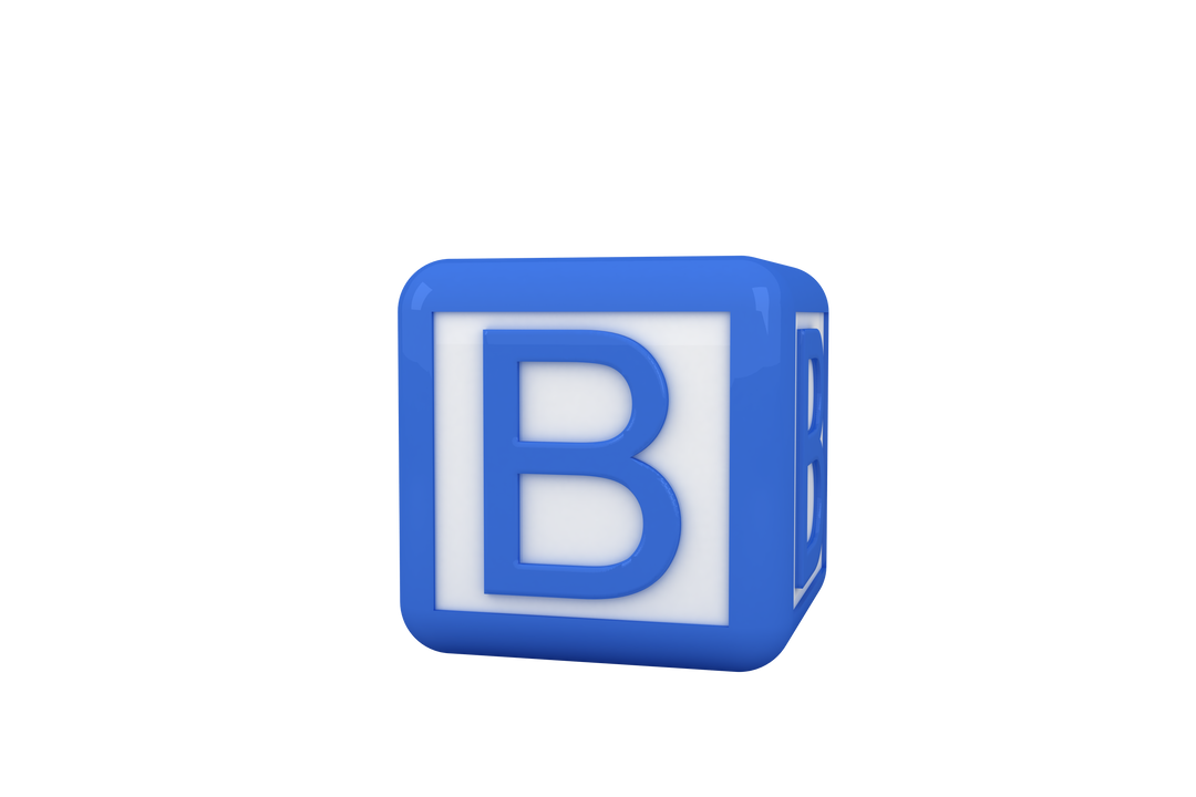 Blue Alphabet Block with Letter B on Transparent Background - Download Free Stock Images Pikwizard.com