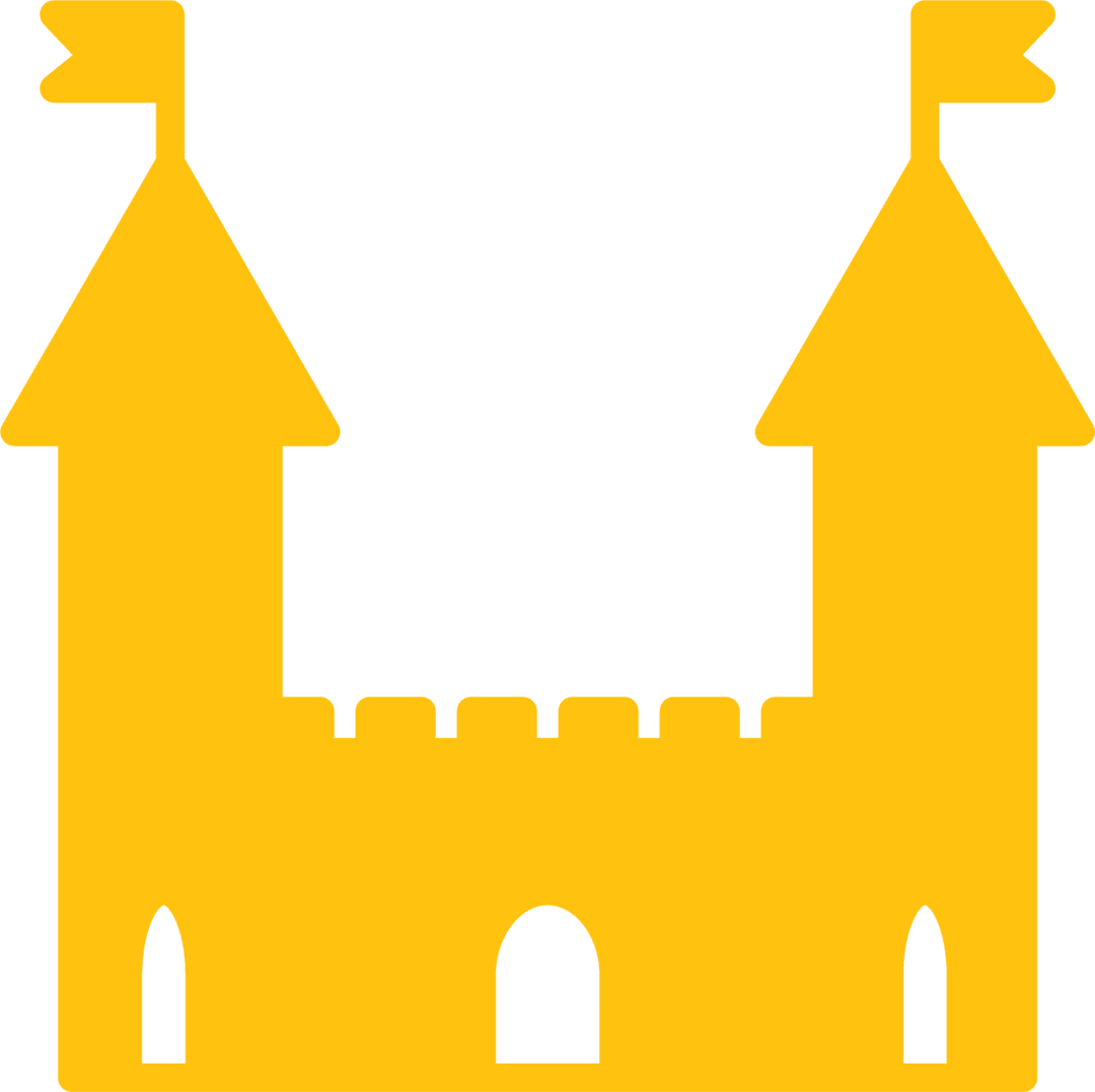 Castle Silhouette on Transparent Background