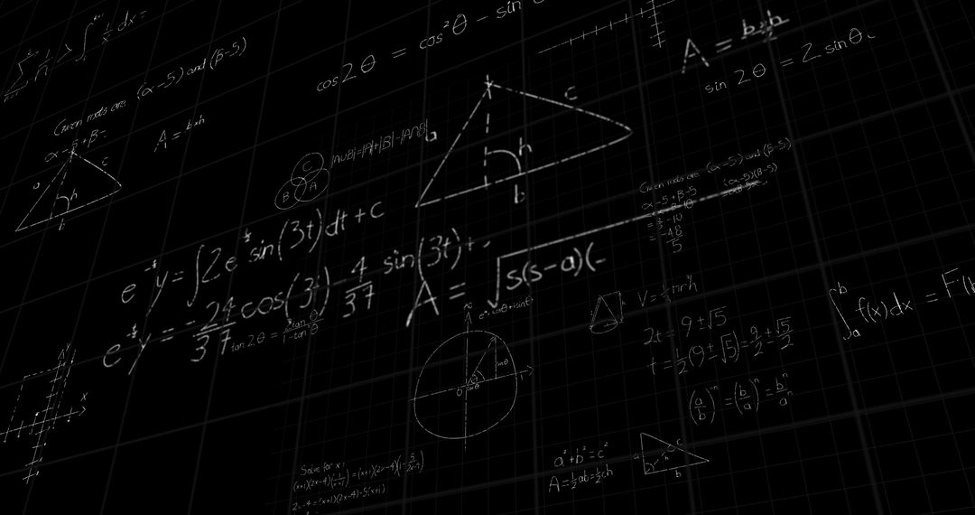 Complex Math Formulas on Blackboard Illustration