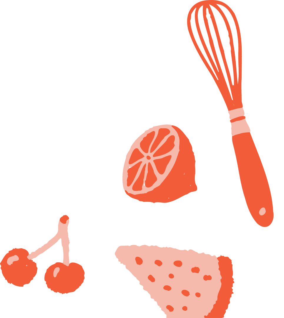 Illustrated Cooking Icons on Transparent Background