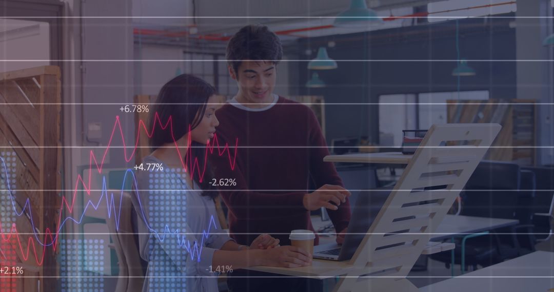 Professionals Analyzing Financial Data in Modern Office Setting