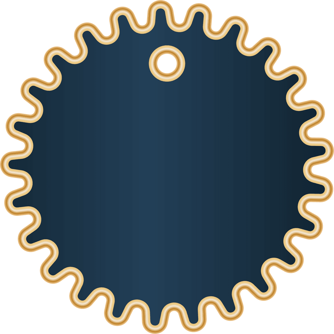 Transparent Blue Badge with Wavy Border and Copy Space