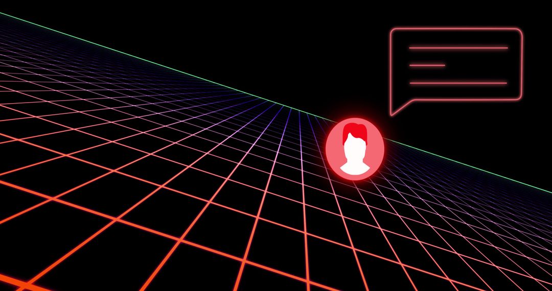 Digital Communication Interface with Glowing User Icon