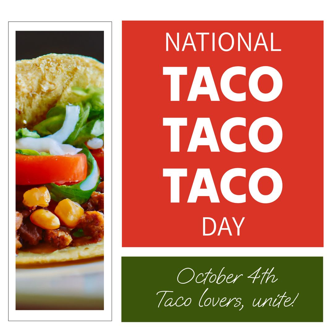 National Taco Day Celebratory Poster with Delicious Tacos - Download Free Stock Templates Pikwizard.com