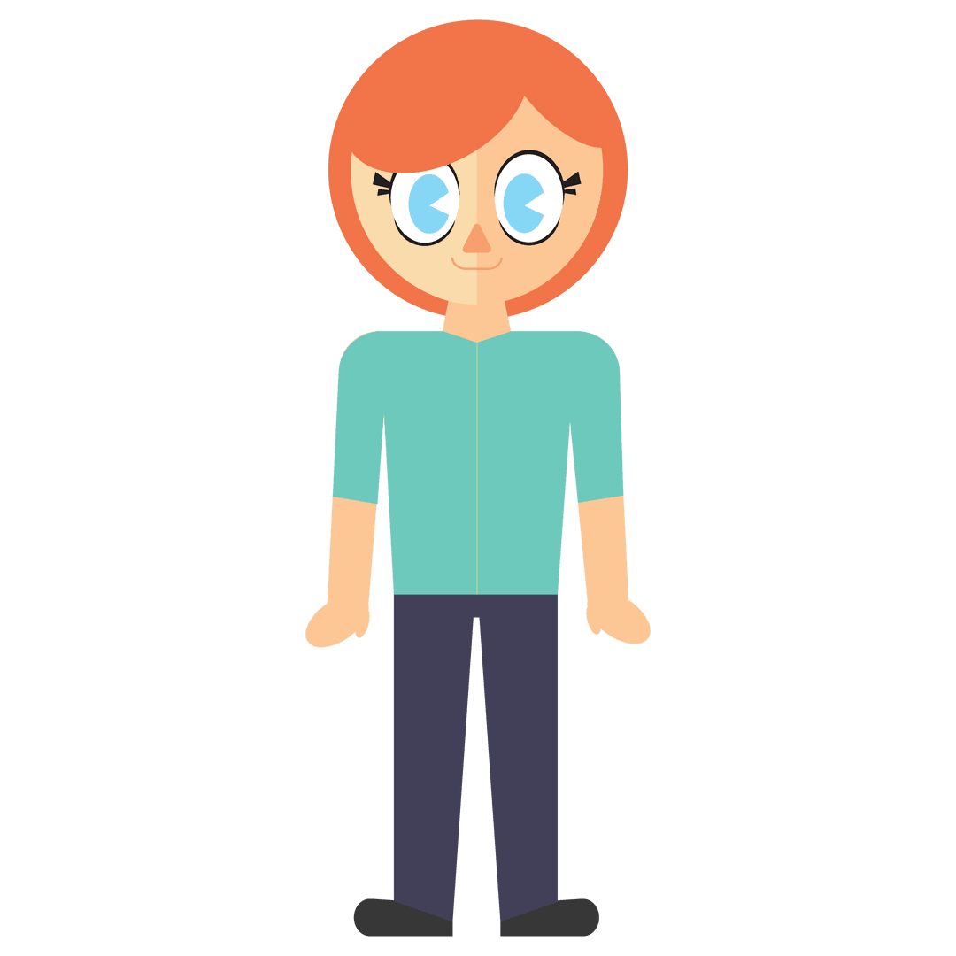 Smiling Cartoon Boy Illustration on Transparent Background