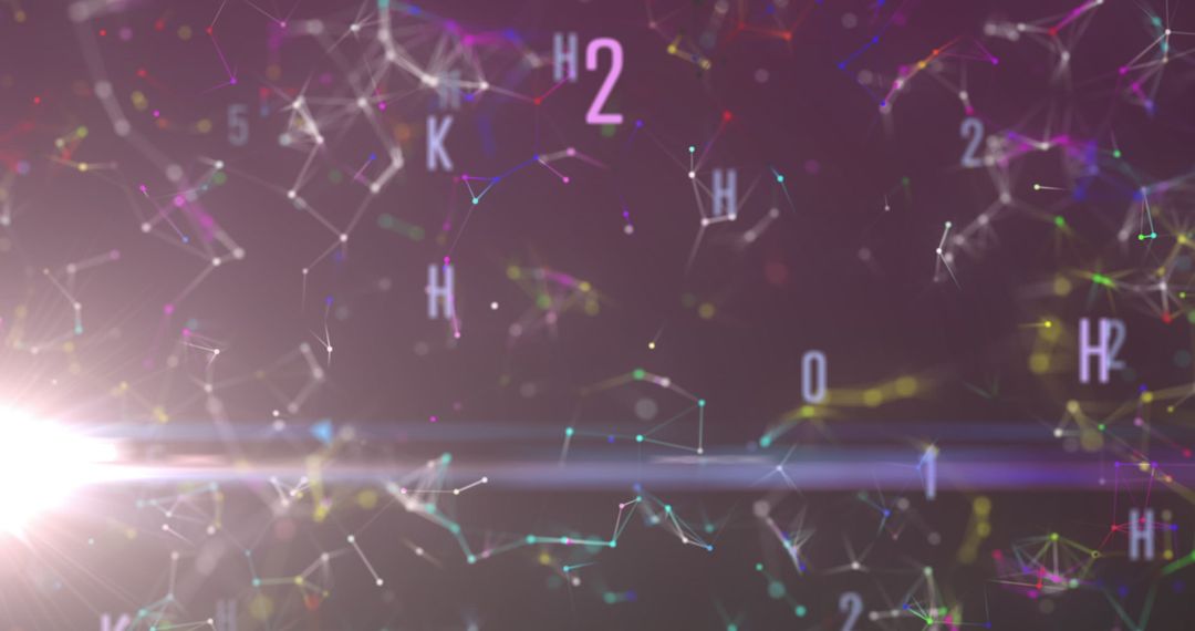 Stylized Digital Connections Network with Numbers and Letters