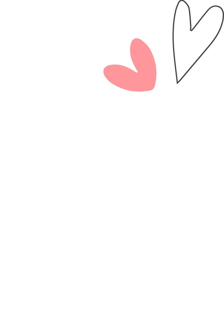 Minimalist Thought Bubble with Radiant Hearts on Transparent Background