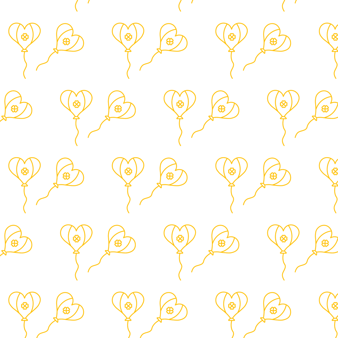 Heart Shaped Balloon Transparent Pattern on Black Background