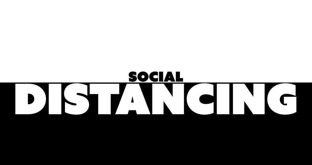 Bold Social Distancing Text on Contrasting Background
