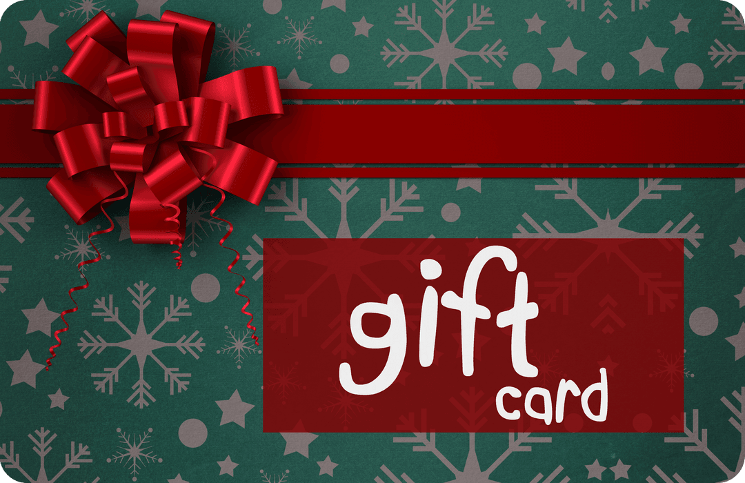 Christmas Gift Card with Red Ribbon on Transparent Background