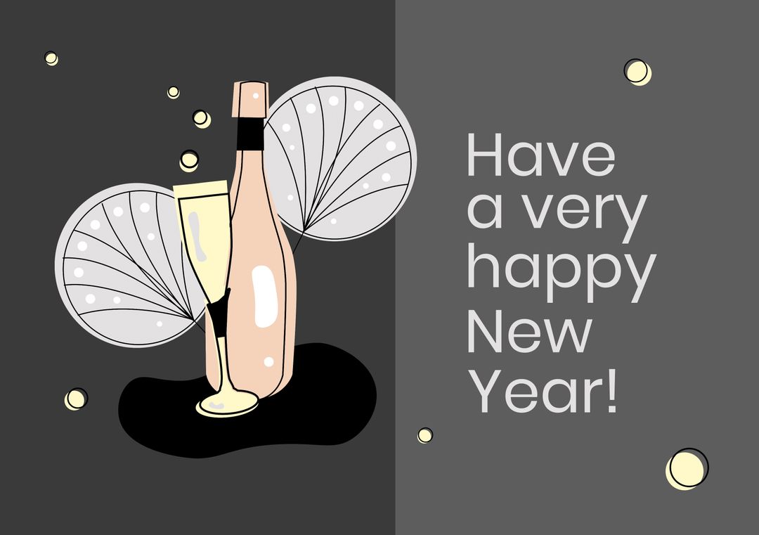 Celebratory New Year's Statement with Champagne and Glasses - Download Free Stock Templates Pikwizard.com