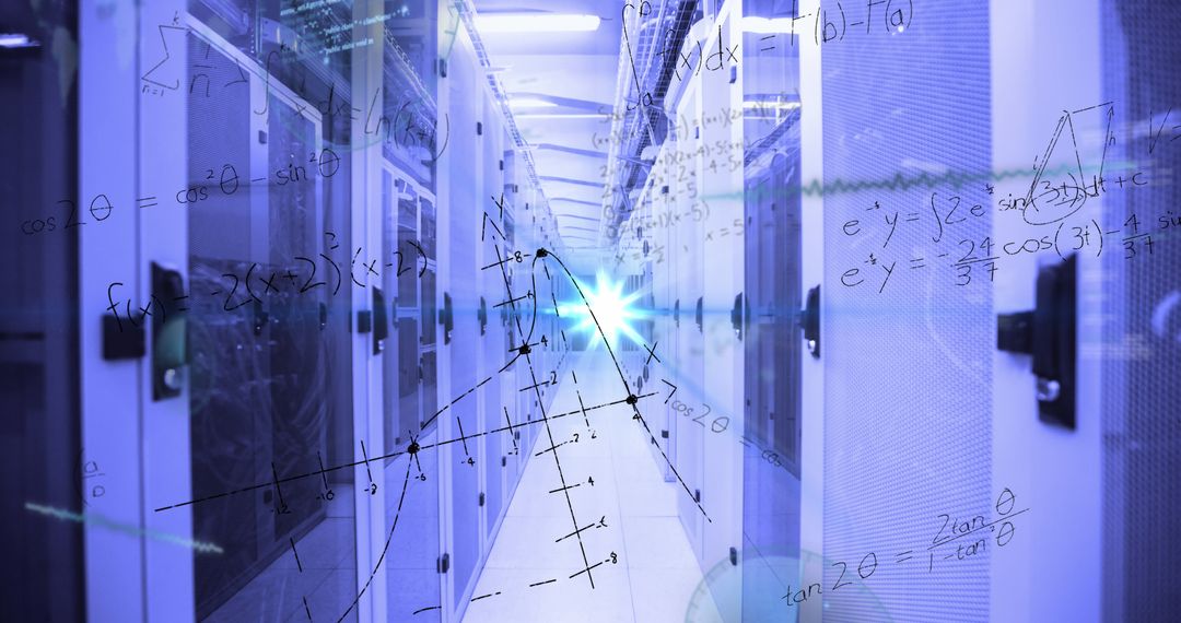 Mathematical Formulas Overlaying Data Servers with Lens Flare