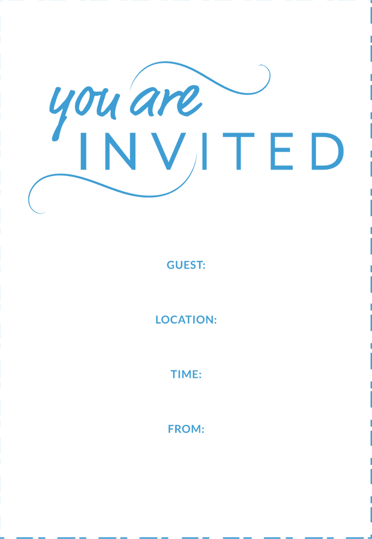 You Are Invited Text on Transparent Background with Swirling Design