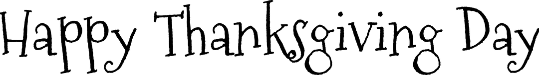 Happy Thanksgiving Day Text with Transparent Background for Festive Designs