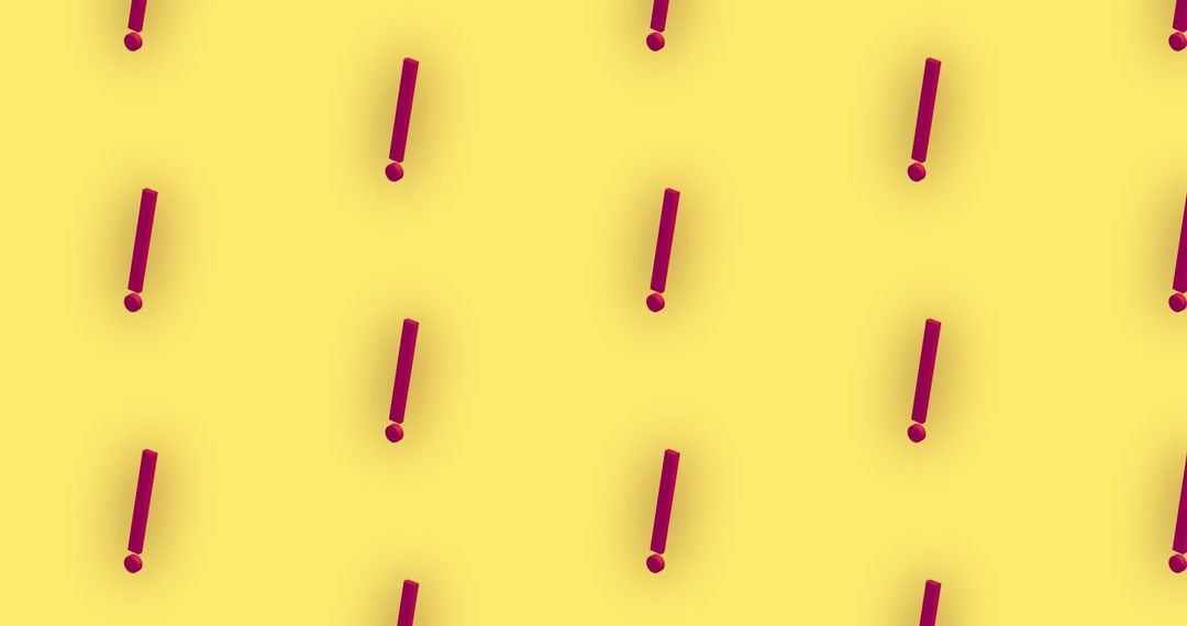 Vibrant Red Exclamation Marks on Yellow Background Pattern