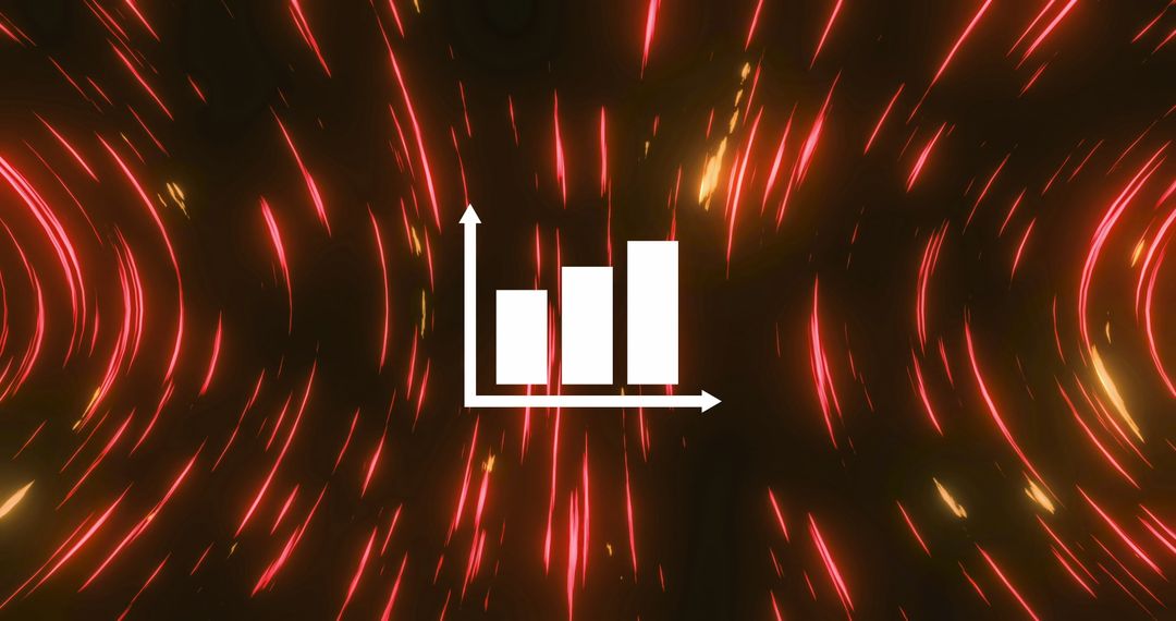 Futuristic Bar Graph Diagram with Illuminated Light Trails