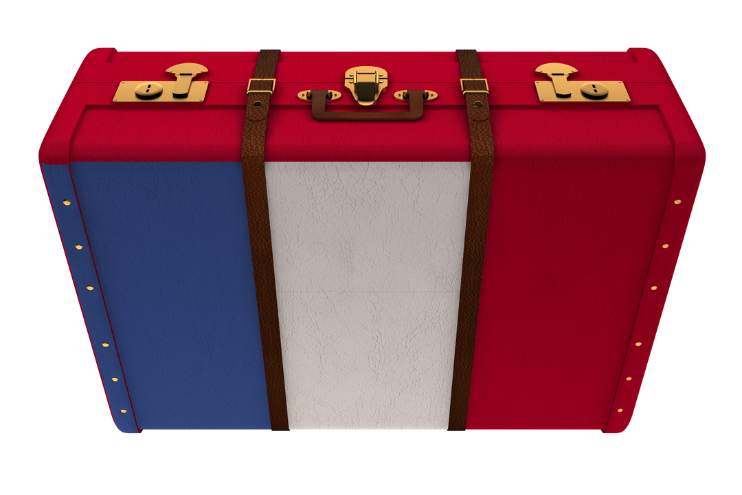 Suitcase with French Flag on Transparent Background Isolated Motivating Globe Trotter - Download Free Stock Images Pikwizard.com