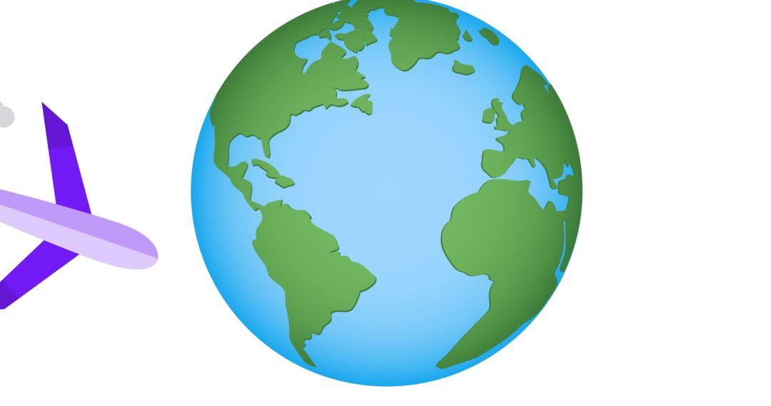 Airplane Overlay on Global Map for Travel Concept