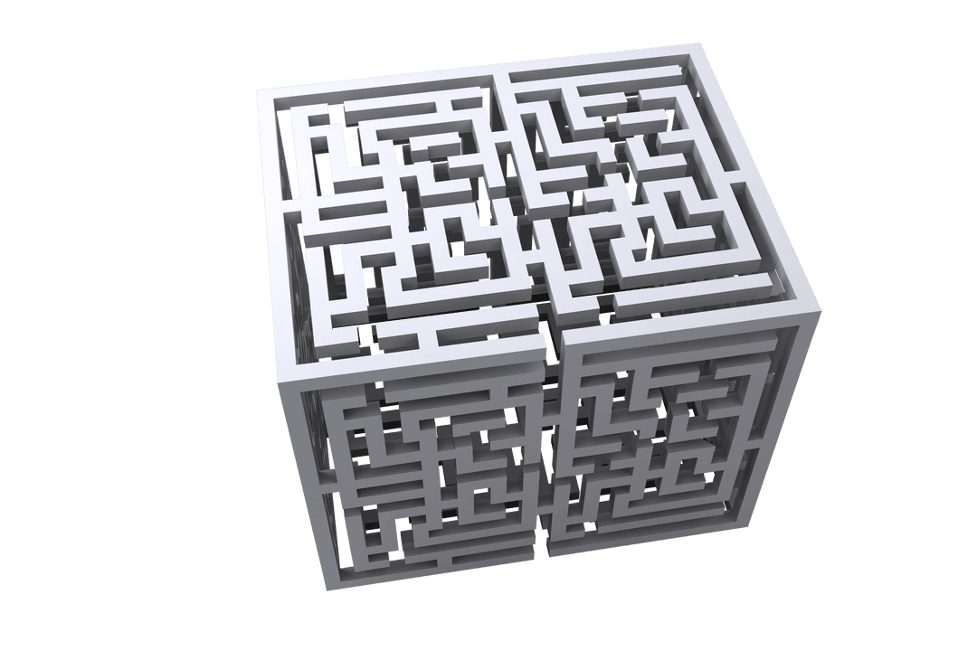 3D Cube Maze on Transparent Background Vector Illustration - Download Free Stock Images Pikwizard.com