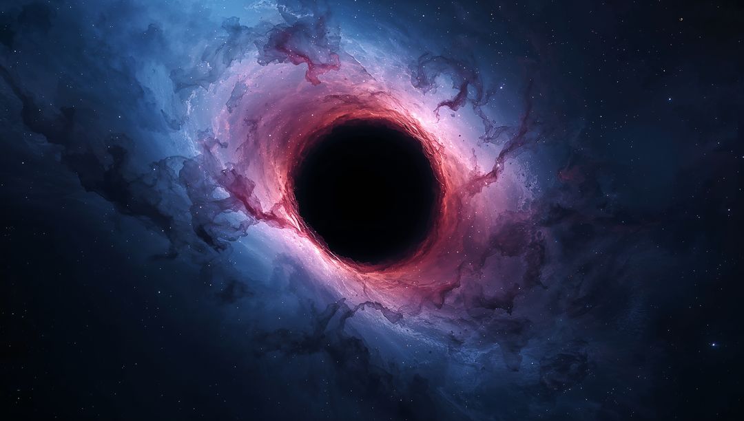 Surreal Nebular Spiral with Central Cosmic Black Hole
