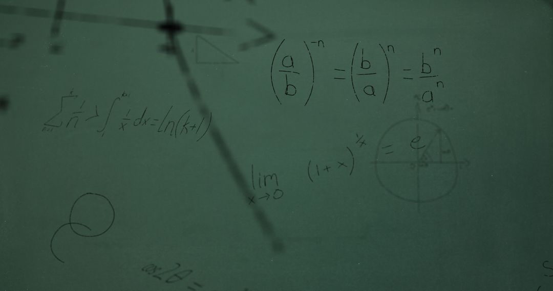 Chalkboard Displaying Advanced Mathematical Formulas
