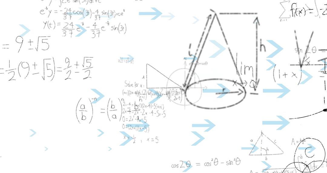 Abstract Mathematical Data Processing on White Background