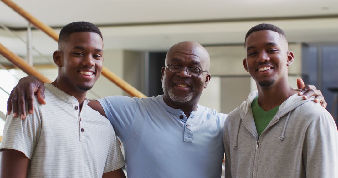 Happy African American Family Trio Smiling Together - Free Images, Stock Photos and Pictures on Pikwizard.com