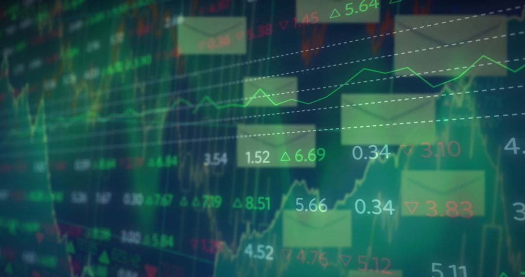 Digital Finance Charts with Networking Background