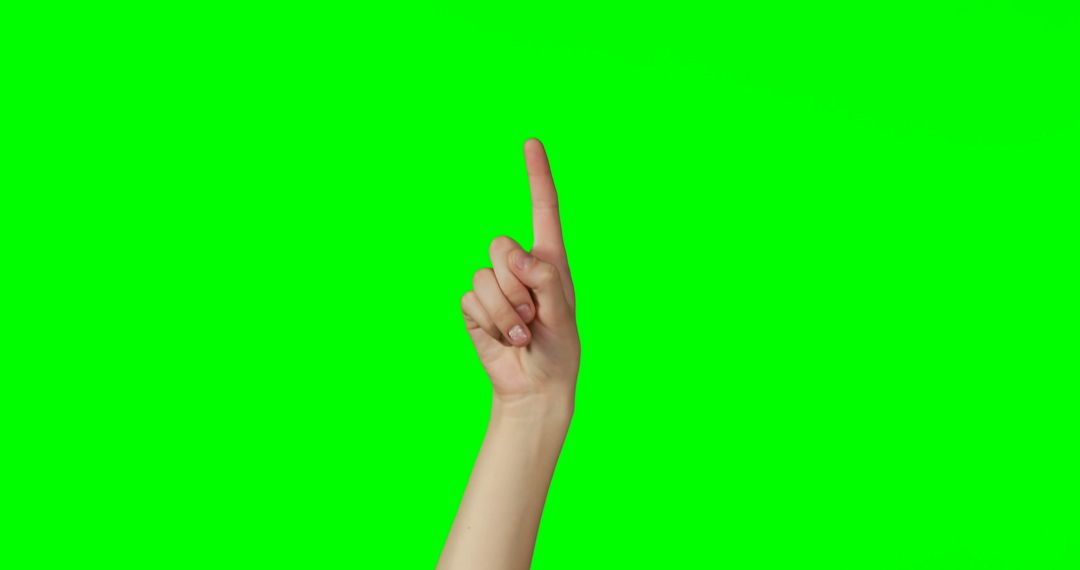 Hand Pointing Upward with One Finger on Green Screen Background - Free Images, Stock Photos and Pictures on Pikwizard.com