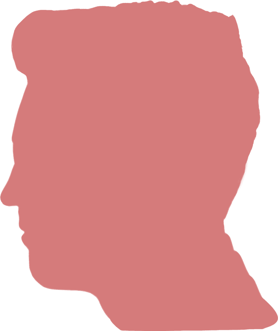Transparent Red Silhouette of a Man's Head on Vector Background
